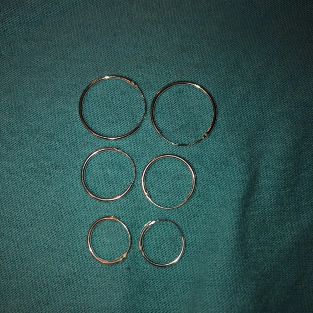 Sterling sliver hoop earring set